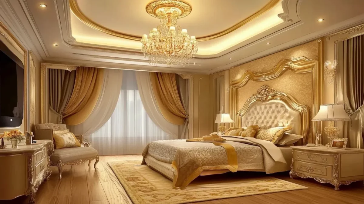 latest pop design for bedroom ceiling with chandelier