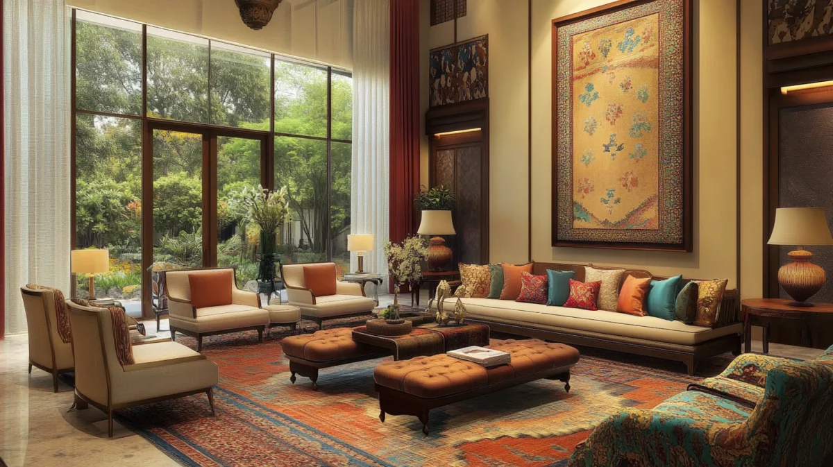 luxe modern indian traditional living room idea