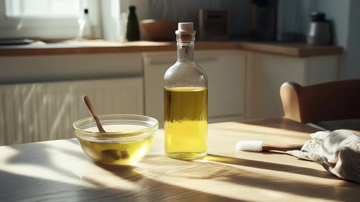 remove sticky residue on glass with olive oil