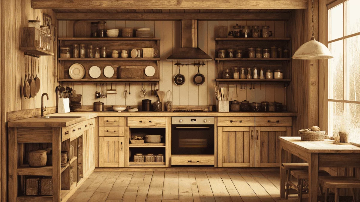 Simple Low Cost Modular Rustic Wooden Kitchen