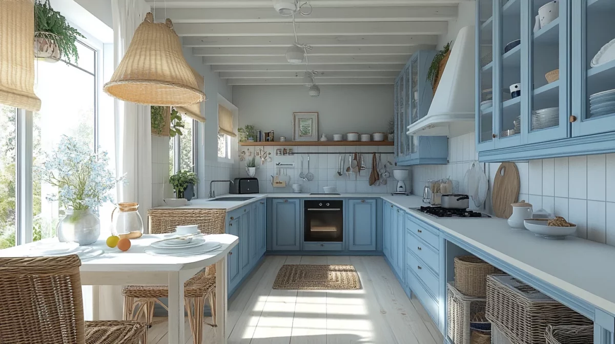 Small House Low Cost Coastal-Inspired Kitchen Design 