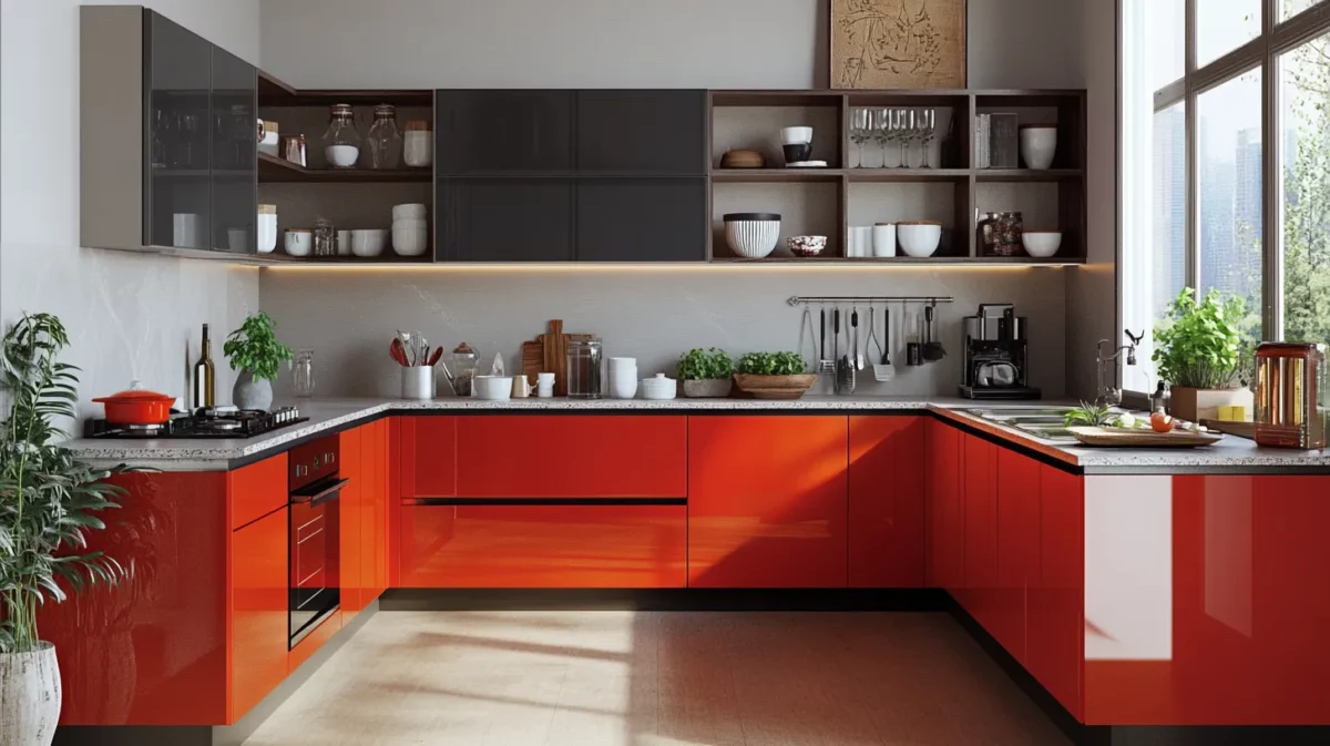 textured indian modular kitchen