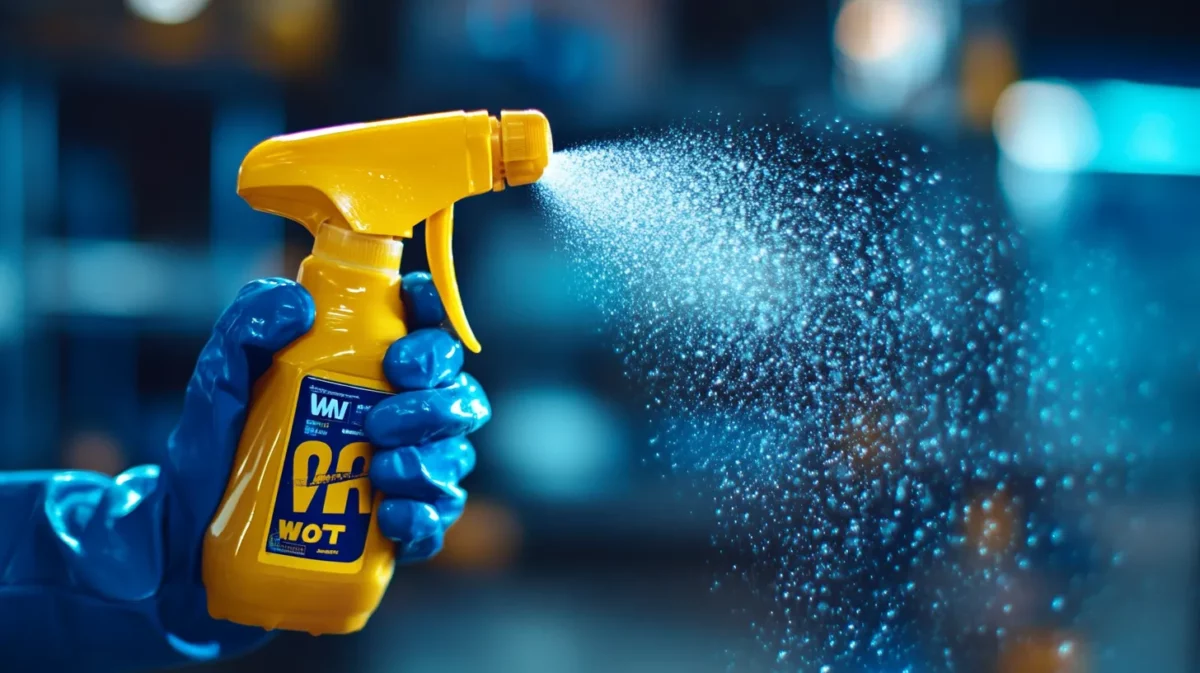 wd 40 cleaning solution to remove sticky residue