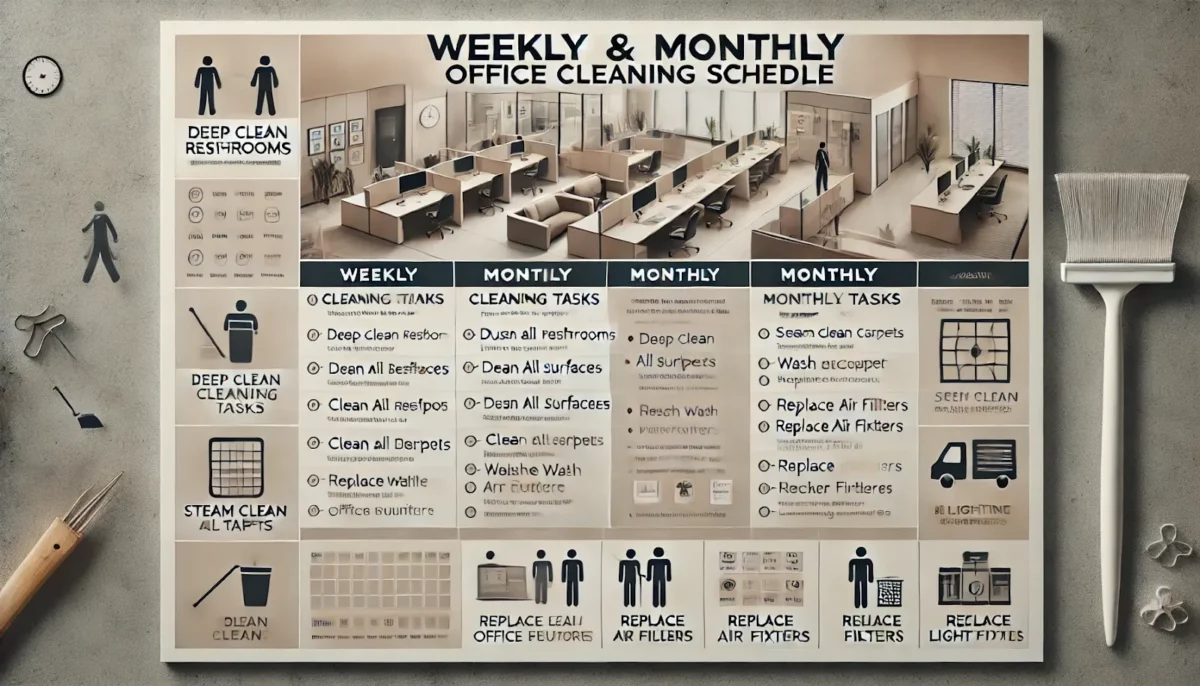 weekly and monthly office cleaning schedule