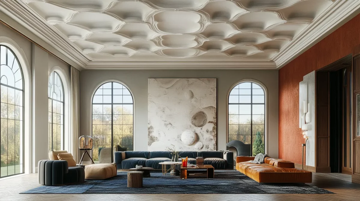 art deco living room hall fall ceiling design