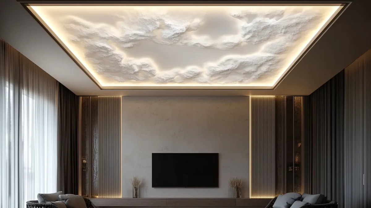 backlit 3d panel lighting celing design for hall