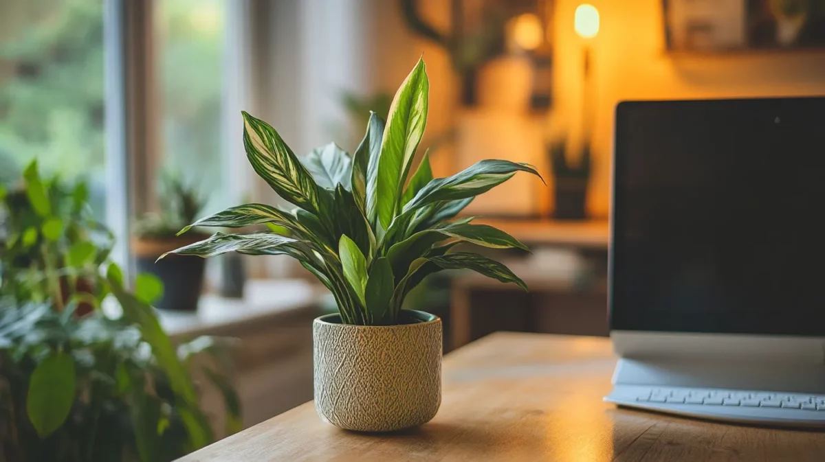 chinese evergreen plant for office desk