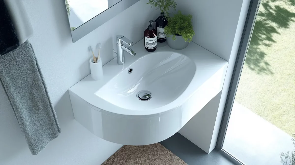 corner wall mounted wash basin design ideas for hall