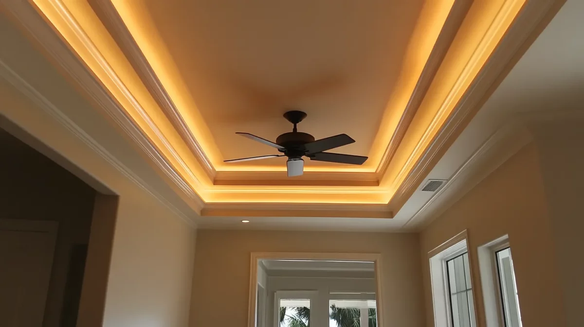 cove lighting simple hall fall ceiling with fan