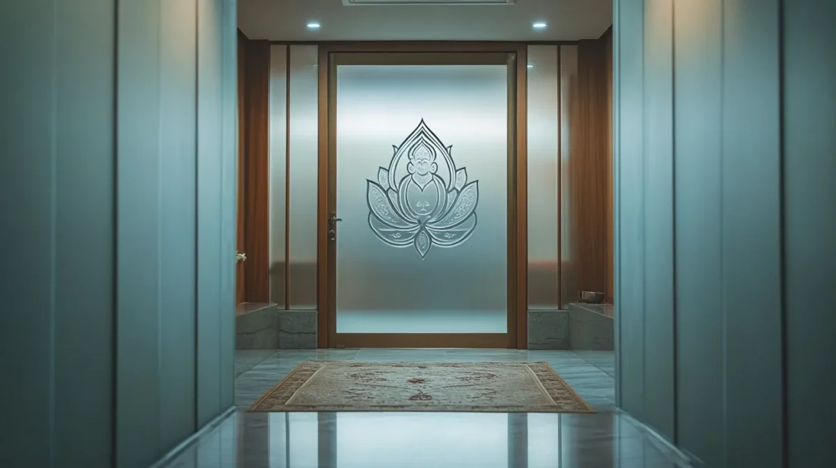 frosted glass pooja room door