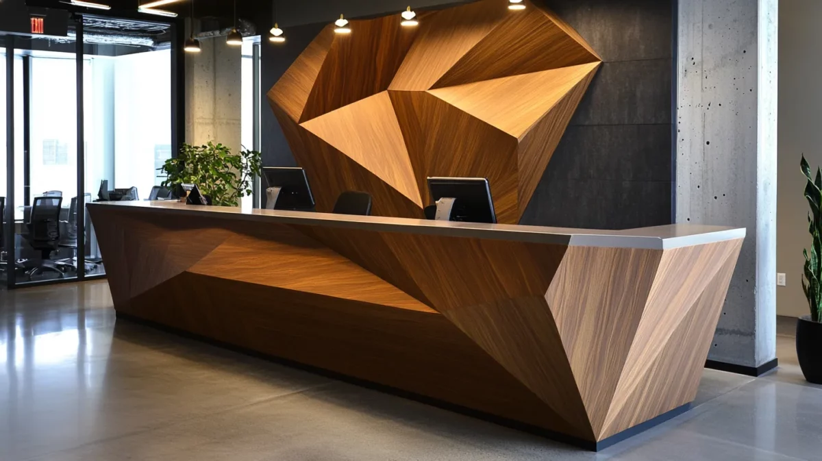 geometric pattern modern reception counter designs