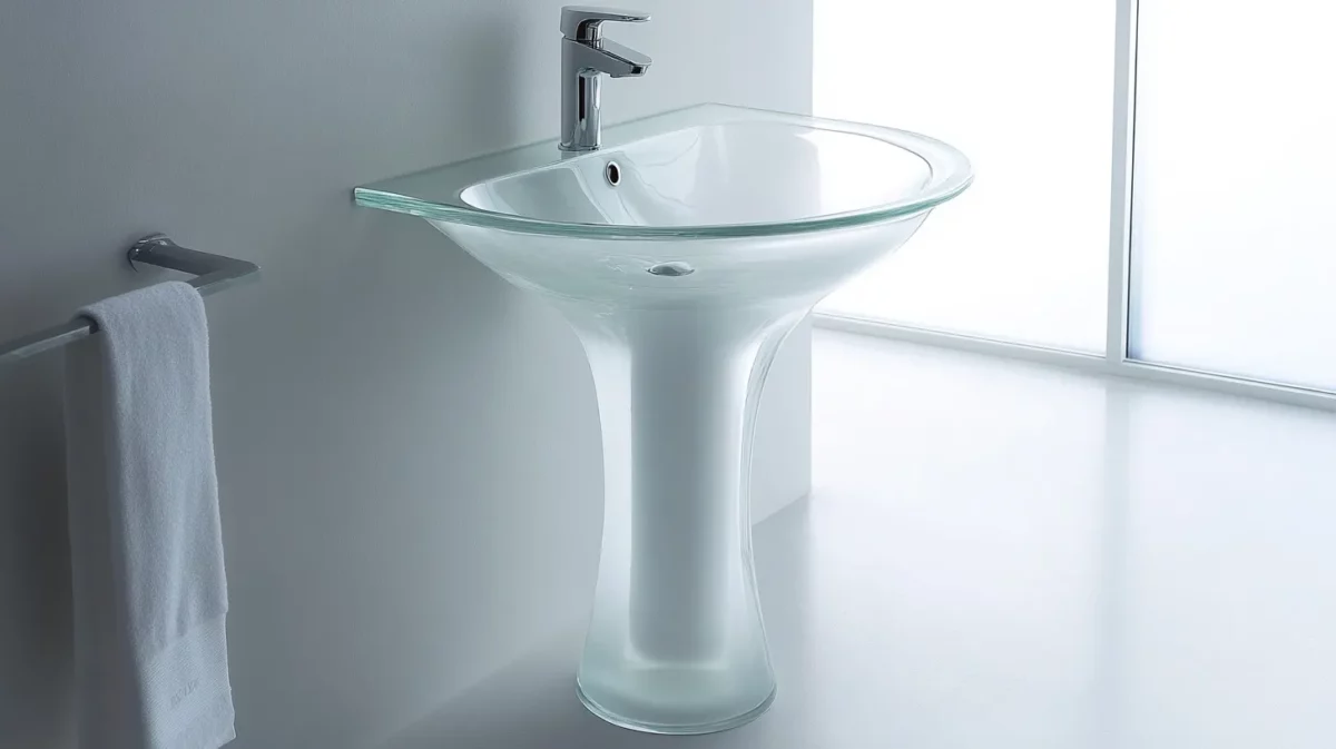 glass pedestal small modern wash basin design in hall