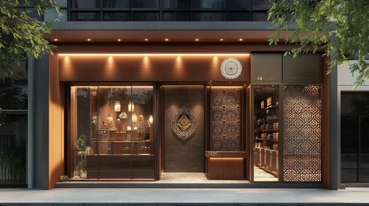 indo minimalist fusion shop front elevation design