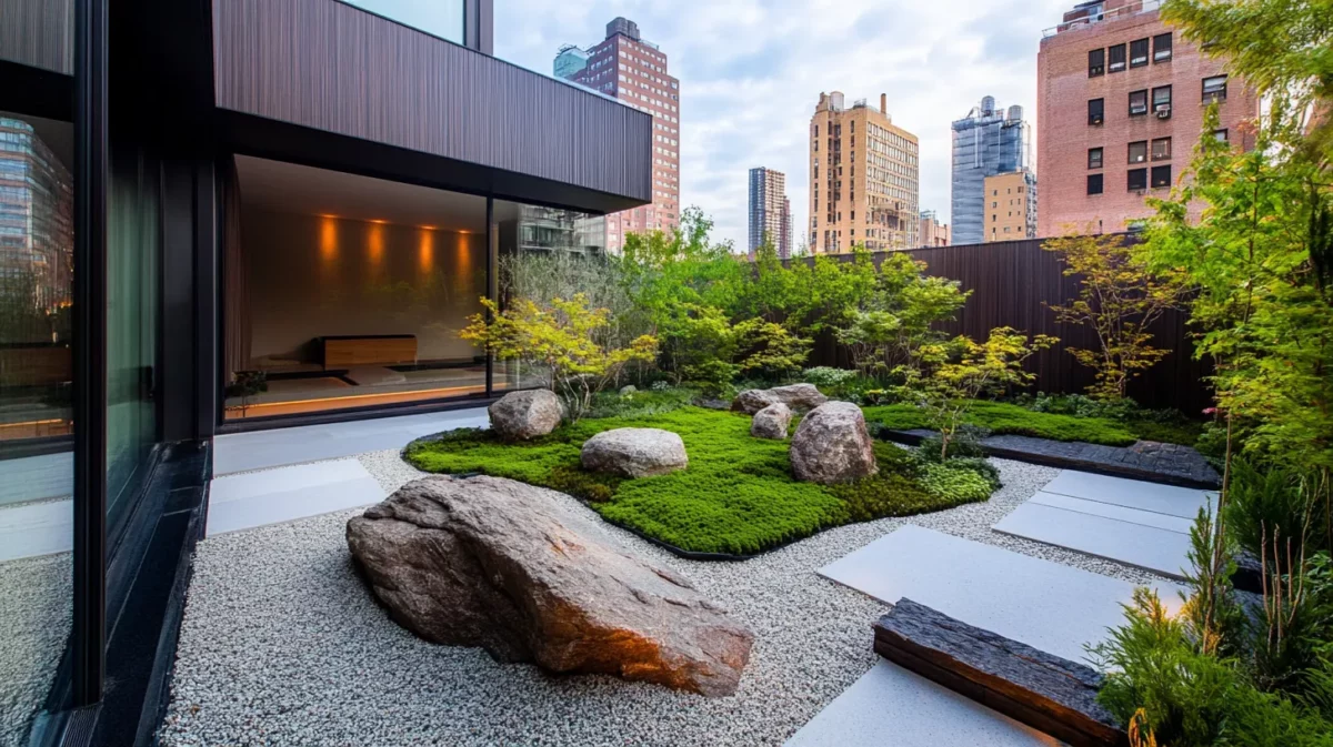 Japanese Rock Rooftop Garden Design