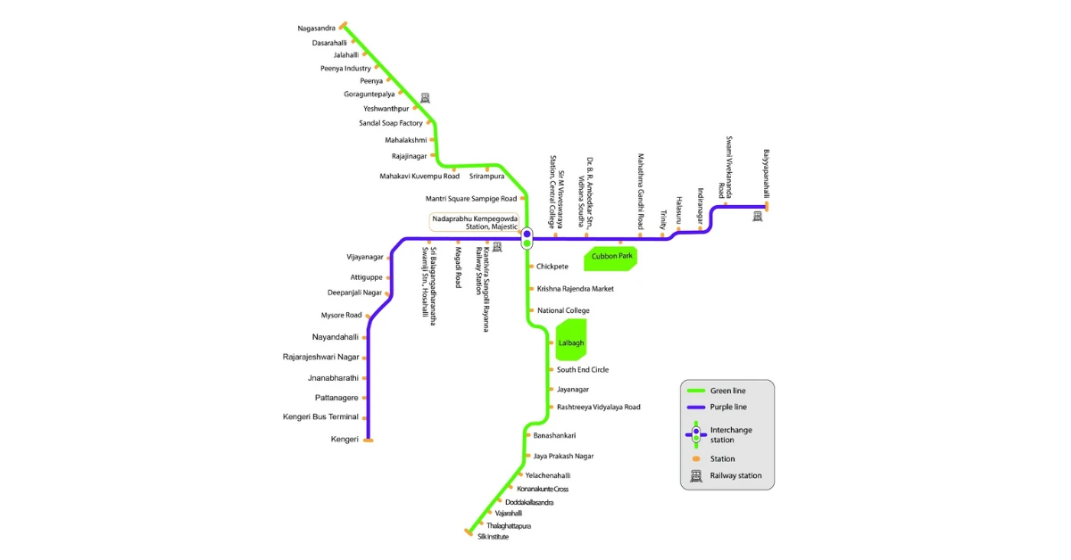 lalbagh metro station map route bangalore