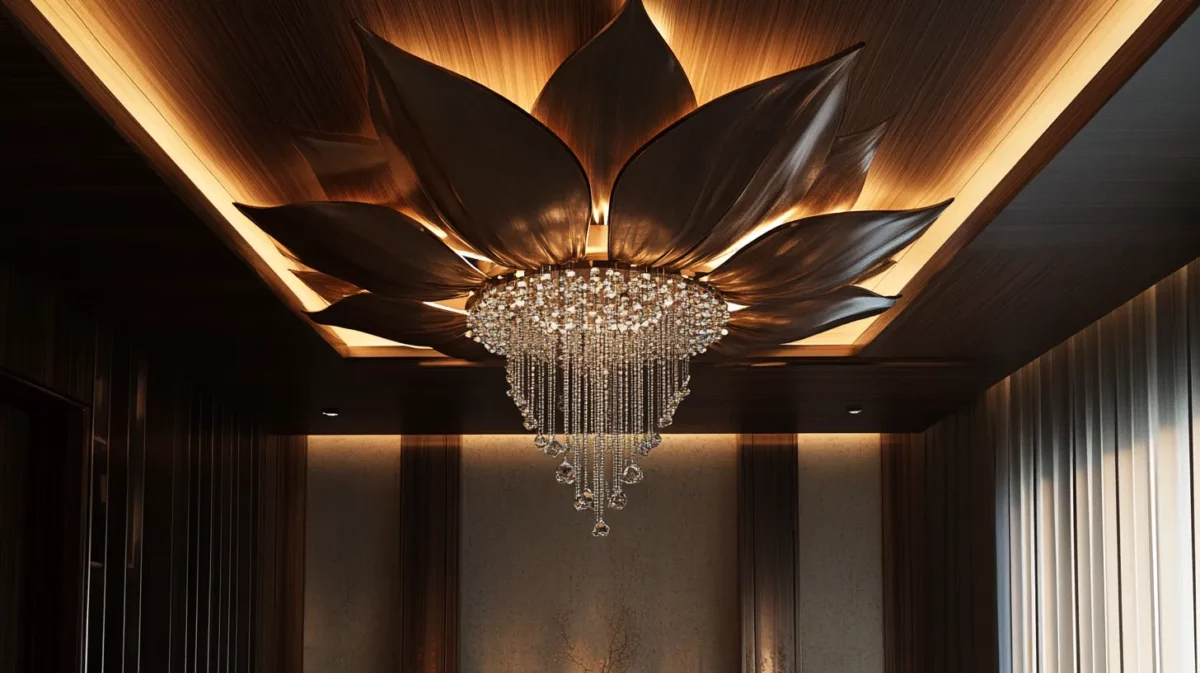 lotus inspired hall fall ceiling designs