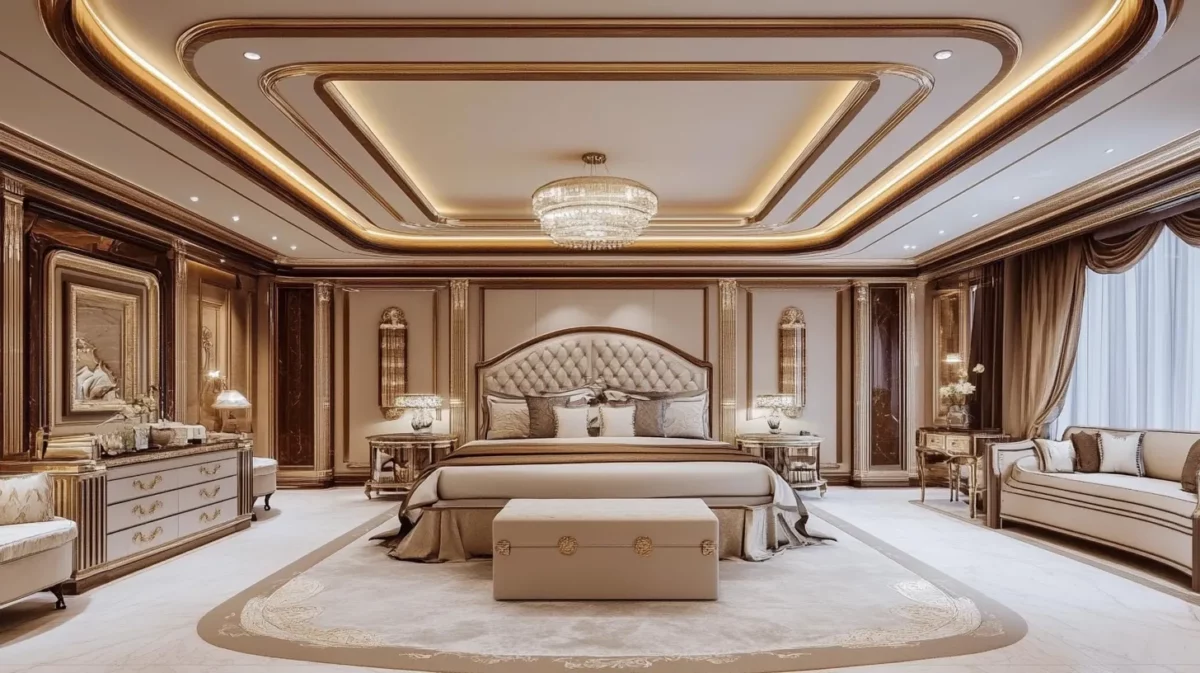 luxury interior bedroom false ceiling design