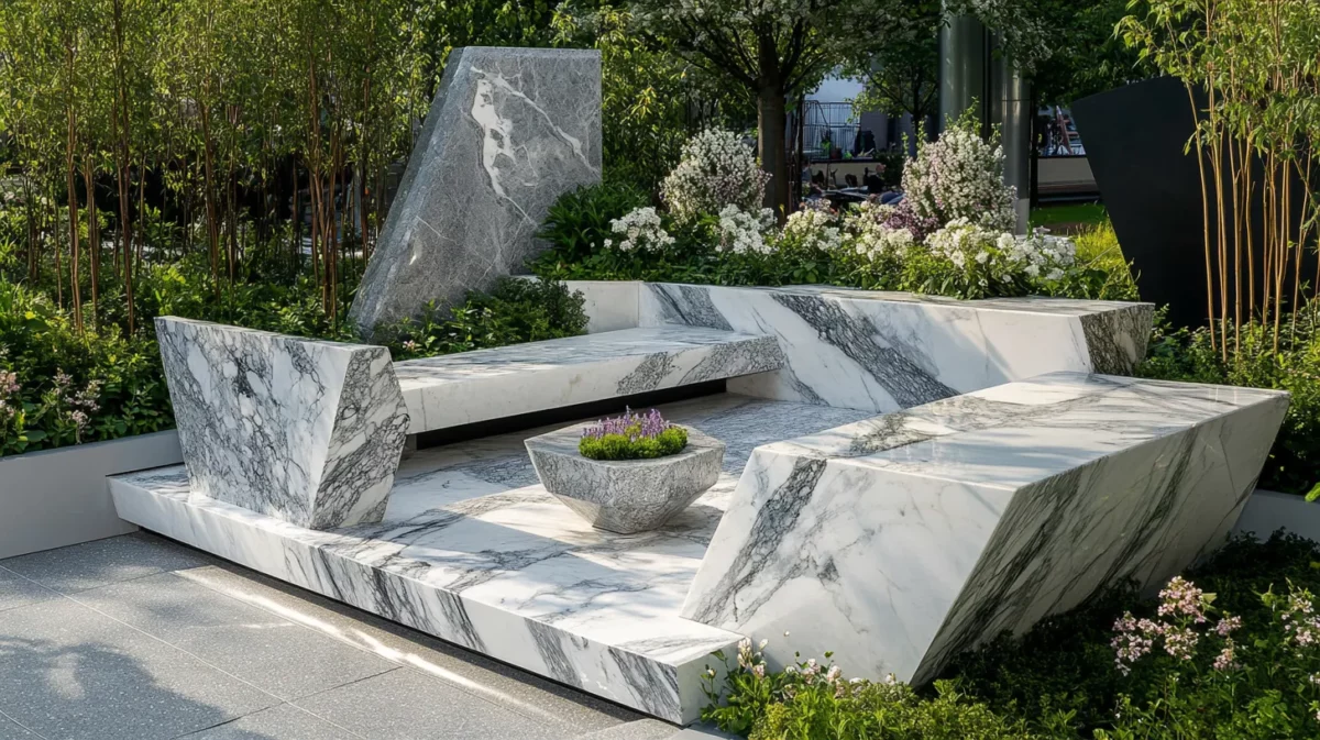 marble accents timeless look for a luxury roof garden