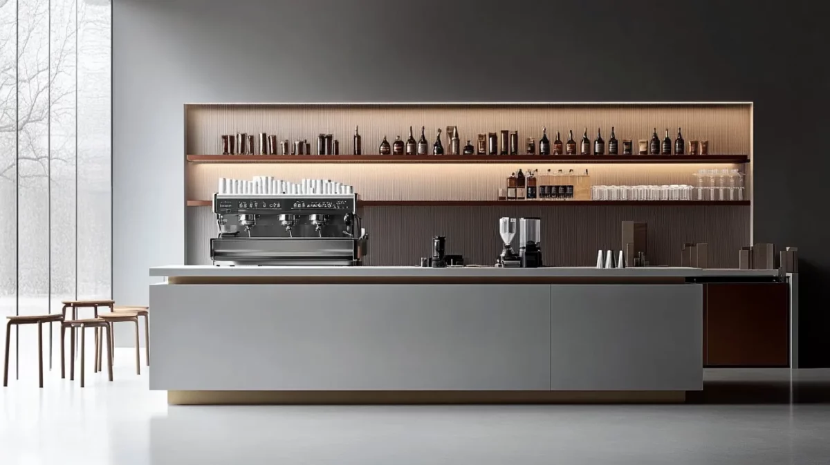 minimalist coffee bar design idea