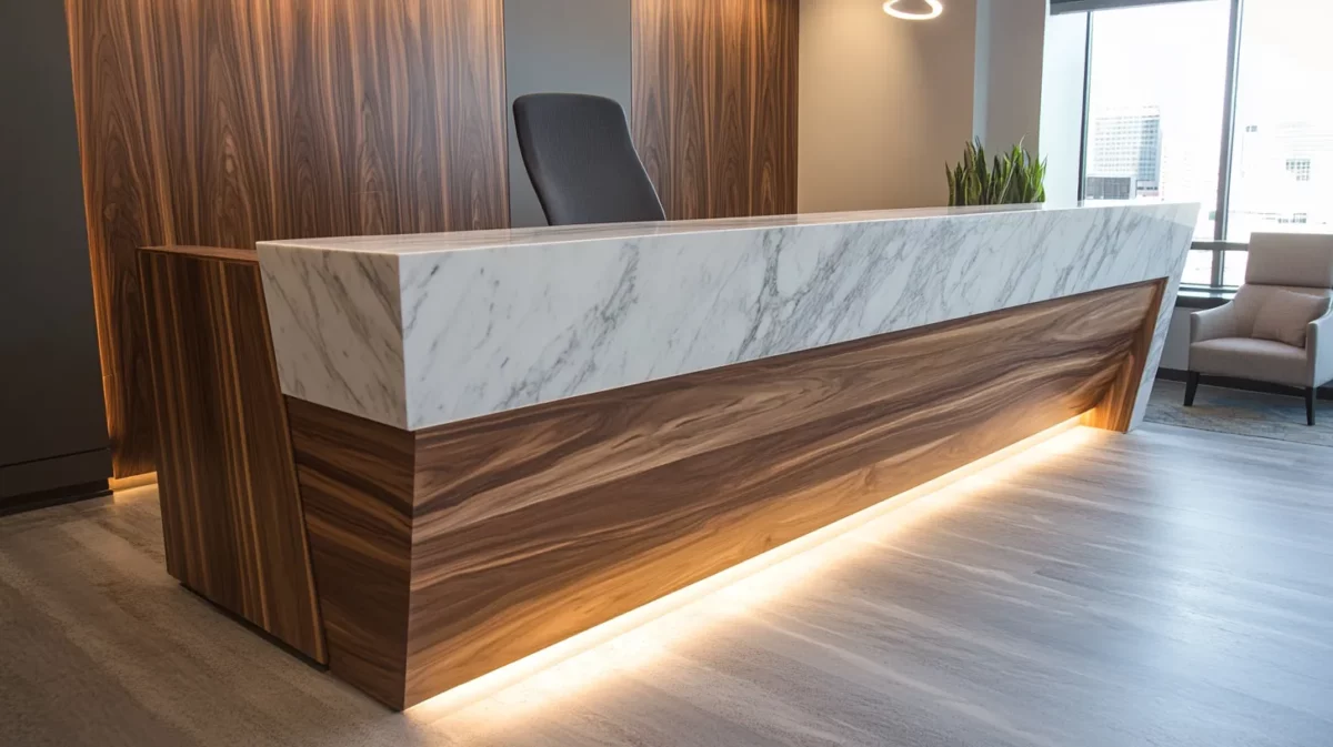 minimalist executive reception desk design