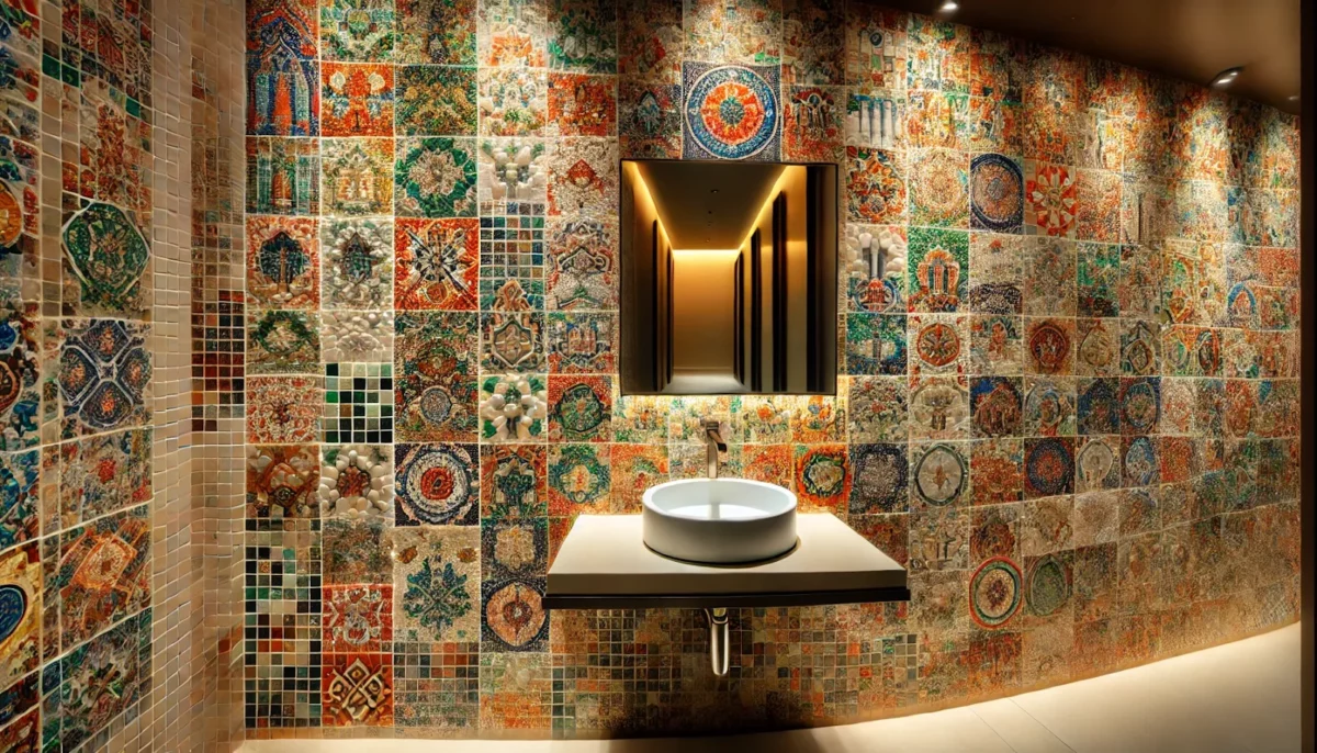 mosaic tiles to enhance your hall wash basin