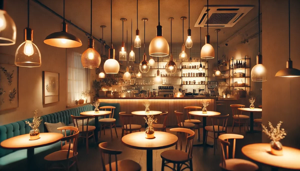 pendant lighting interior ideas for small cafe