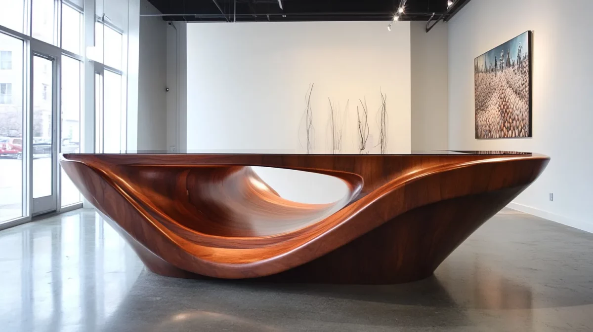 sculptural piece modern reception counter designs