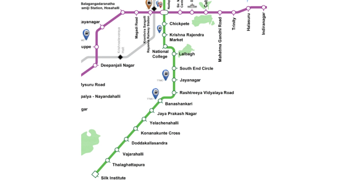 silk institute to indiranagar metro station route map