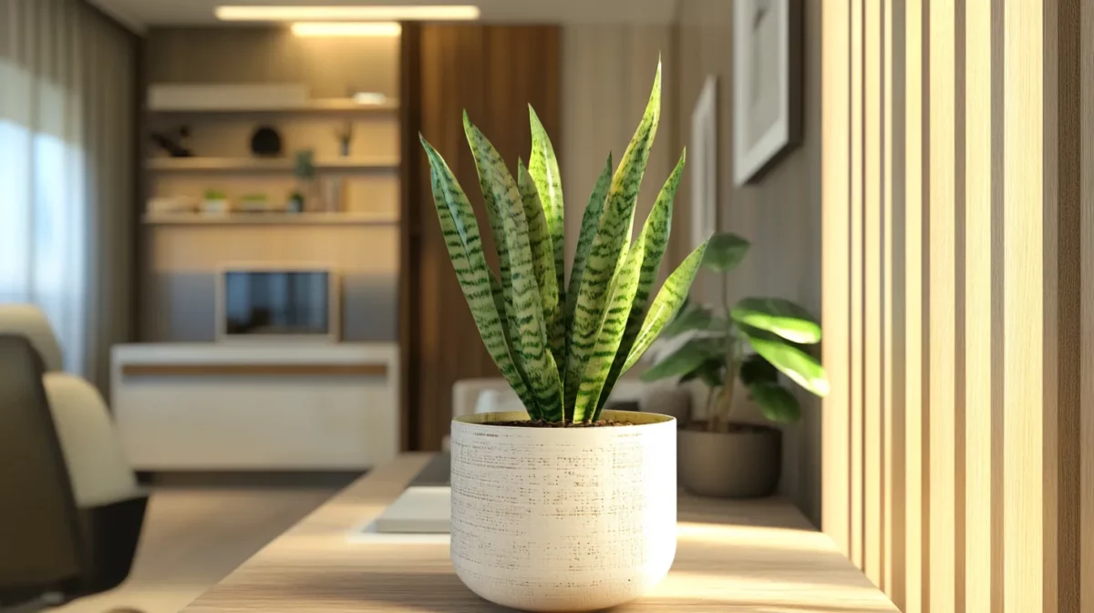 snake plant for office desk