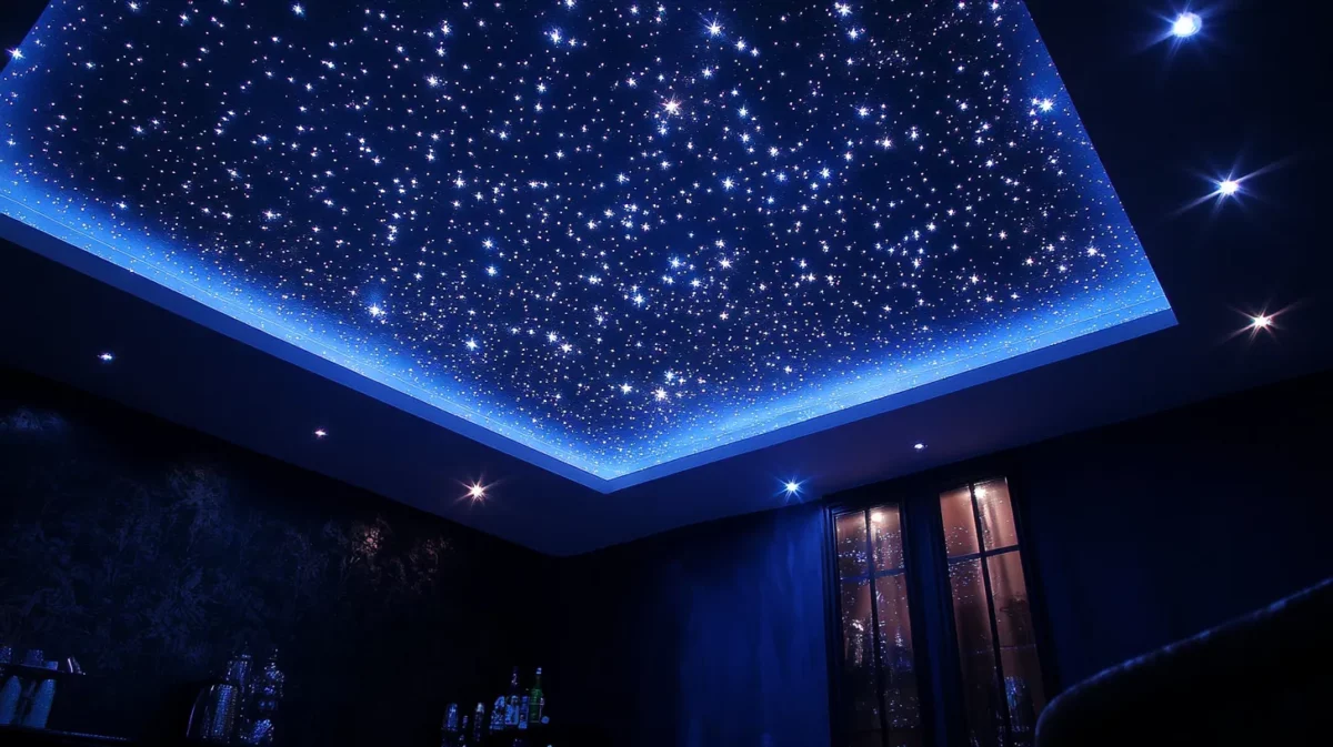 starlit main hall fall ceiling with fibre optic lights