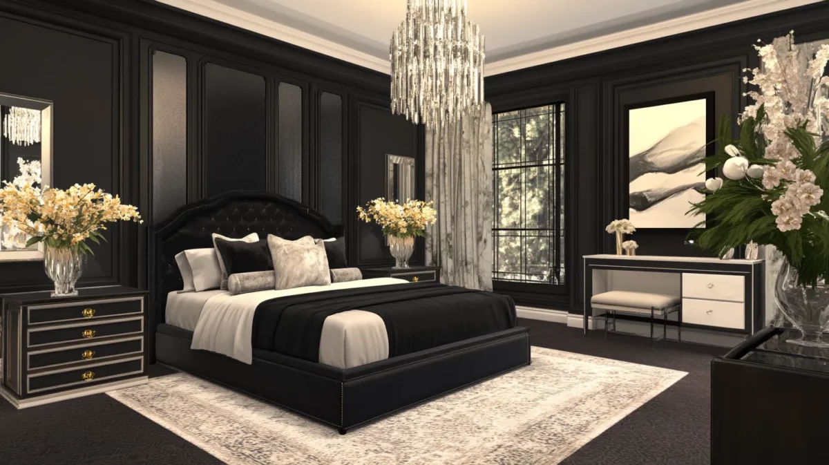 urban glamour modern luxe bedroom interior design