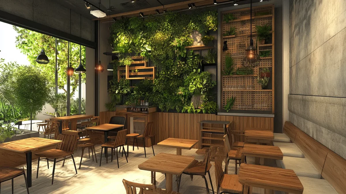 vertical gardens cafe design