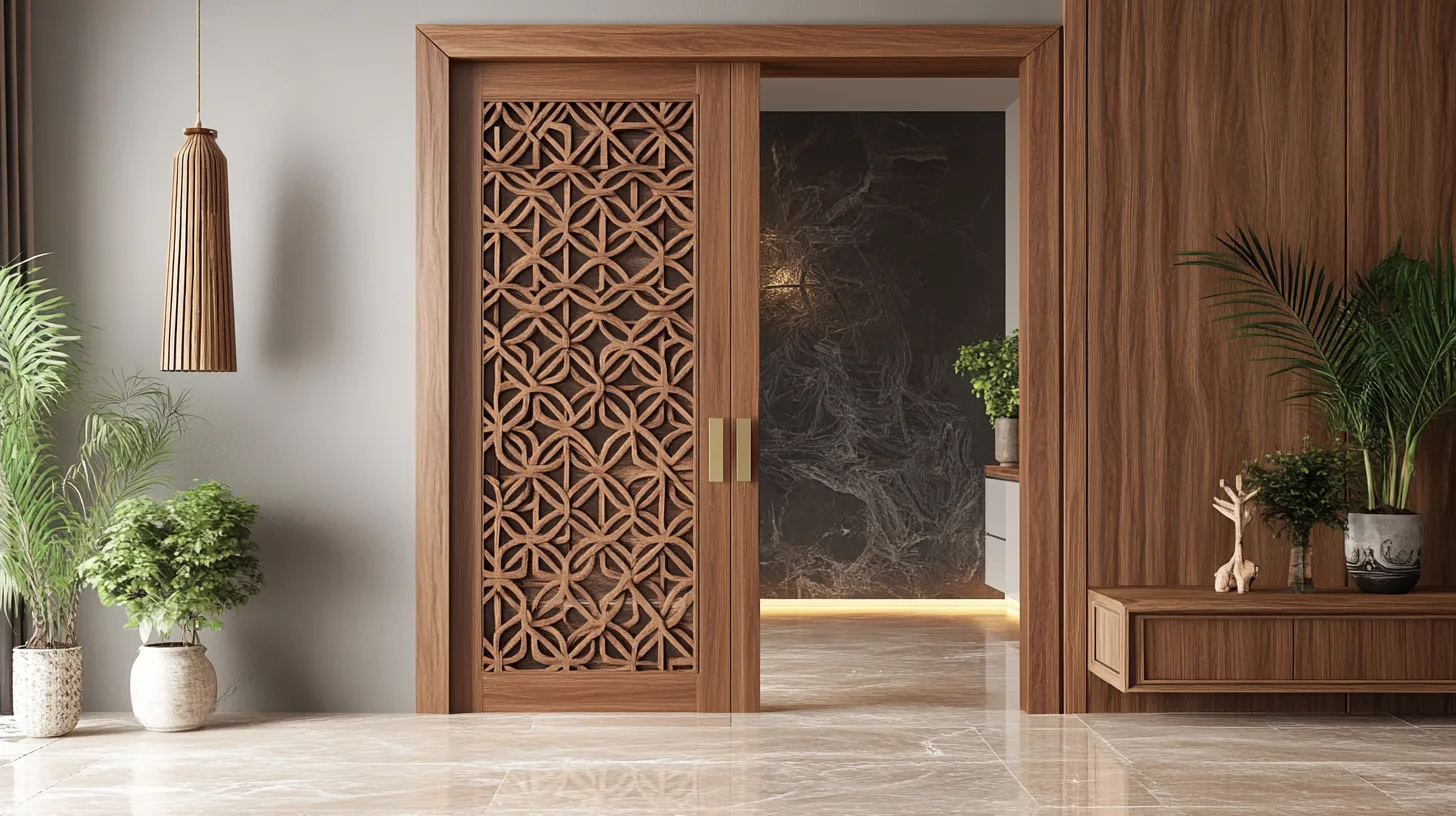 wooden jali door design in the traditional style