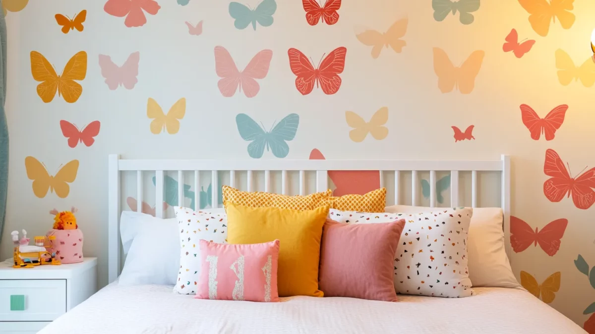 bedroom butterfly stencil designs for walls