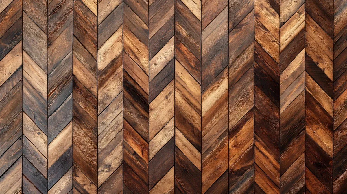 chevron wooden wall panel design for living room