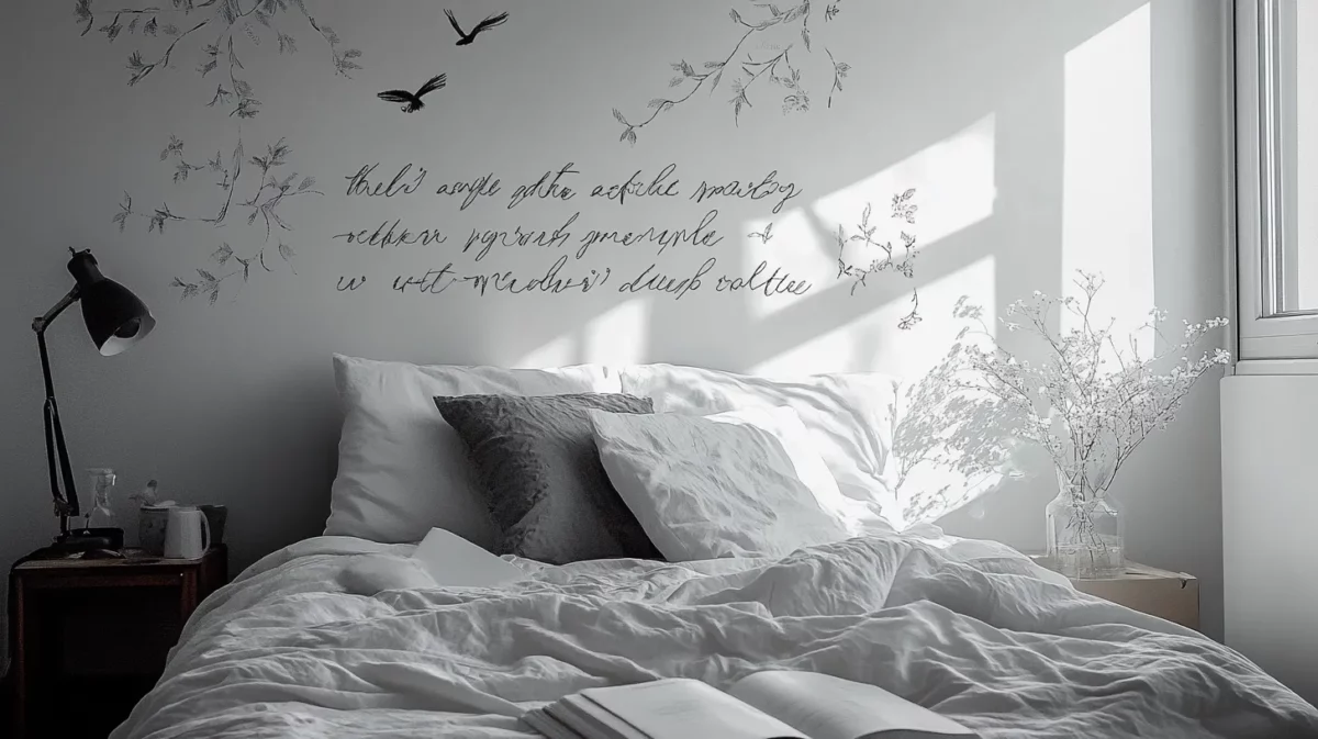 custom quotes bedroom wall stencils design