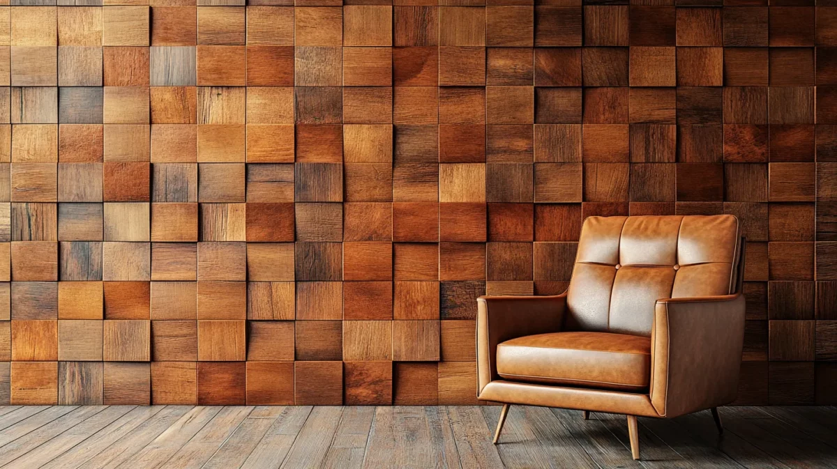 elegant wooden wall panelling design for living room