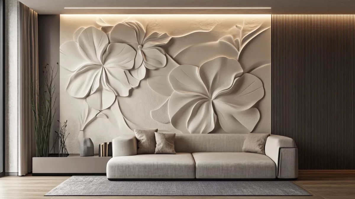 floral decorative wall paneling for living room