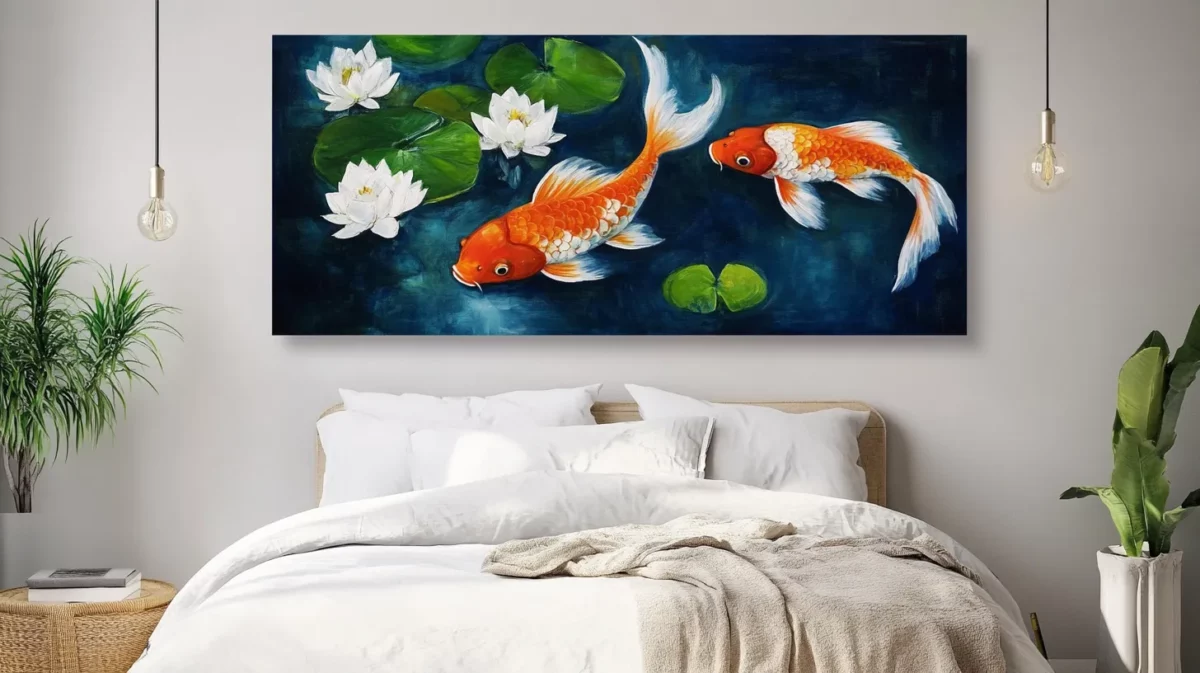 goldfish lucky painting for bedroom as per vastu