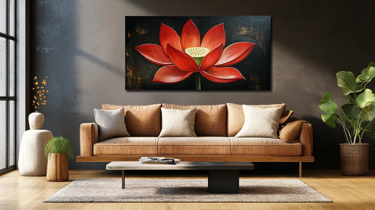 lotus flower lucky painting as a vastu for home