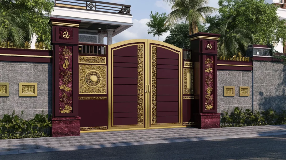 maroon and gold main gate colours as per vastu