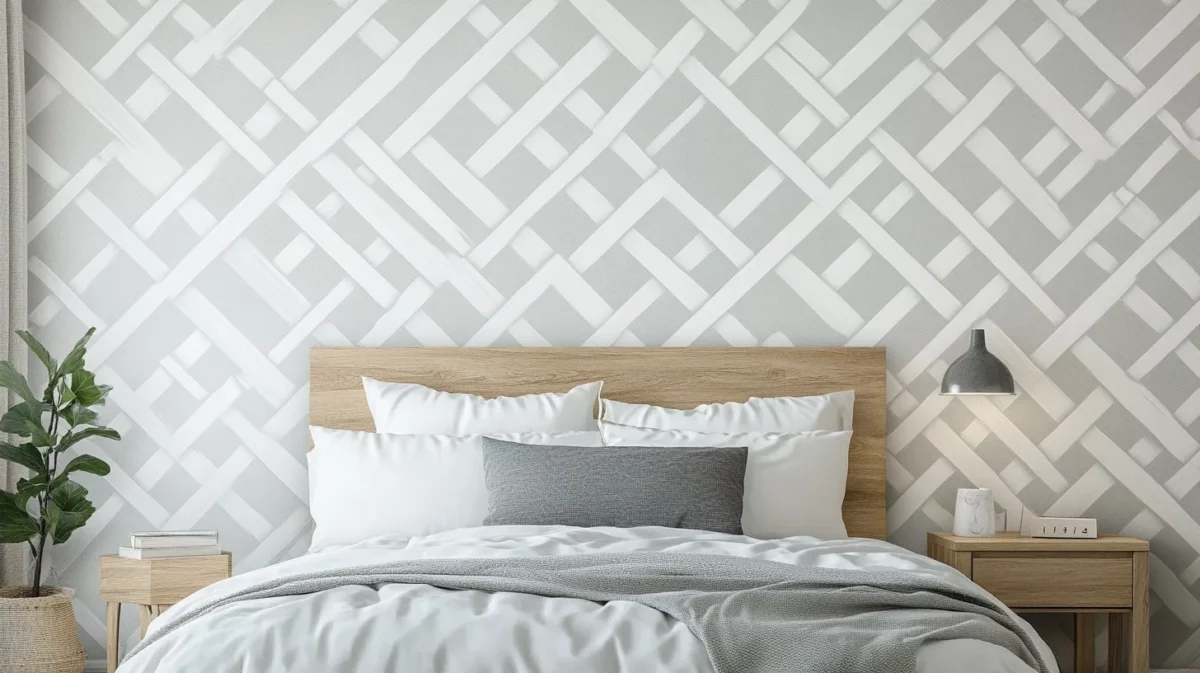 modern geometric bedroom wall stencils design