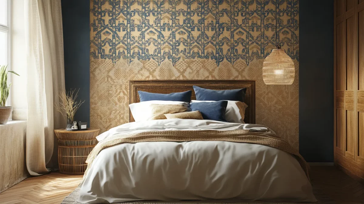 moroccan style bedroom stencil design