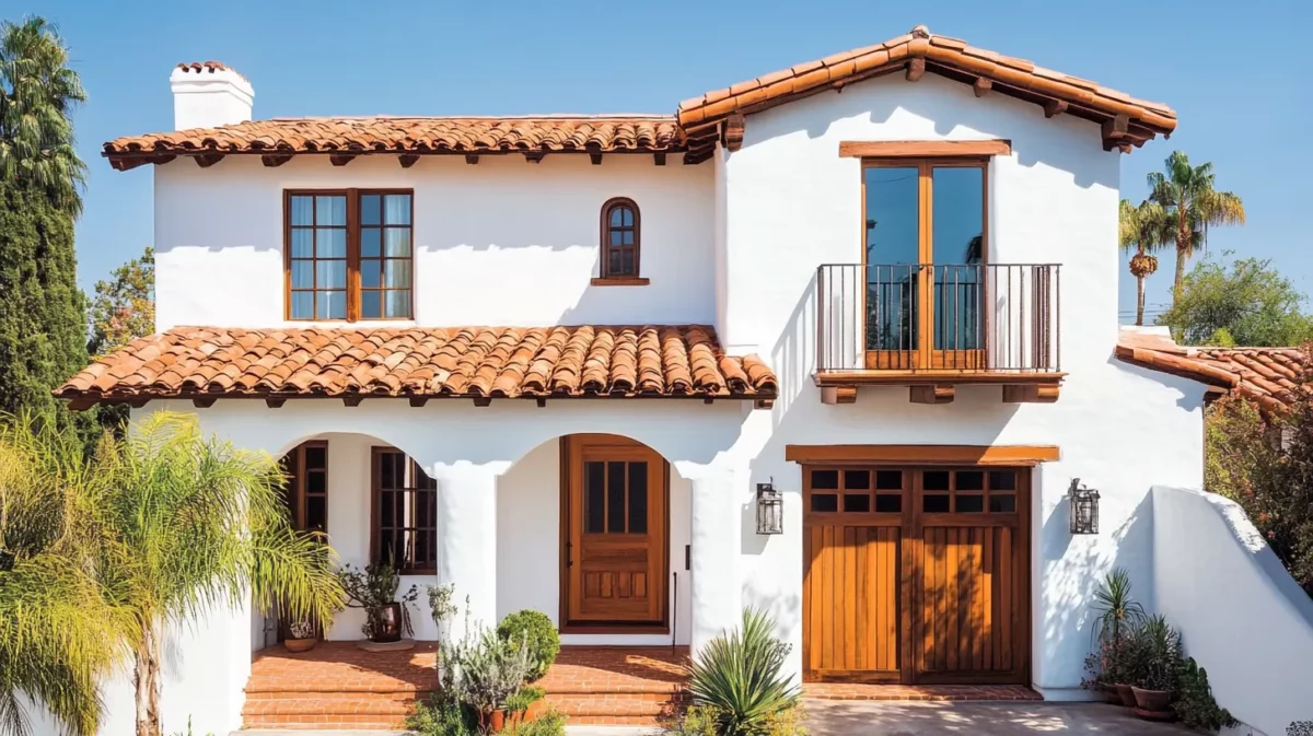 outside colour combination with white and terracotta accents.