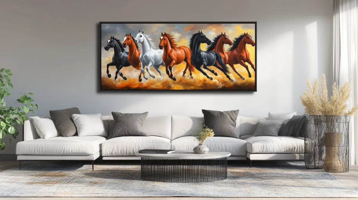 seven running horses painting as a lucky painting for home