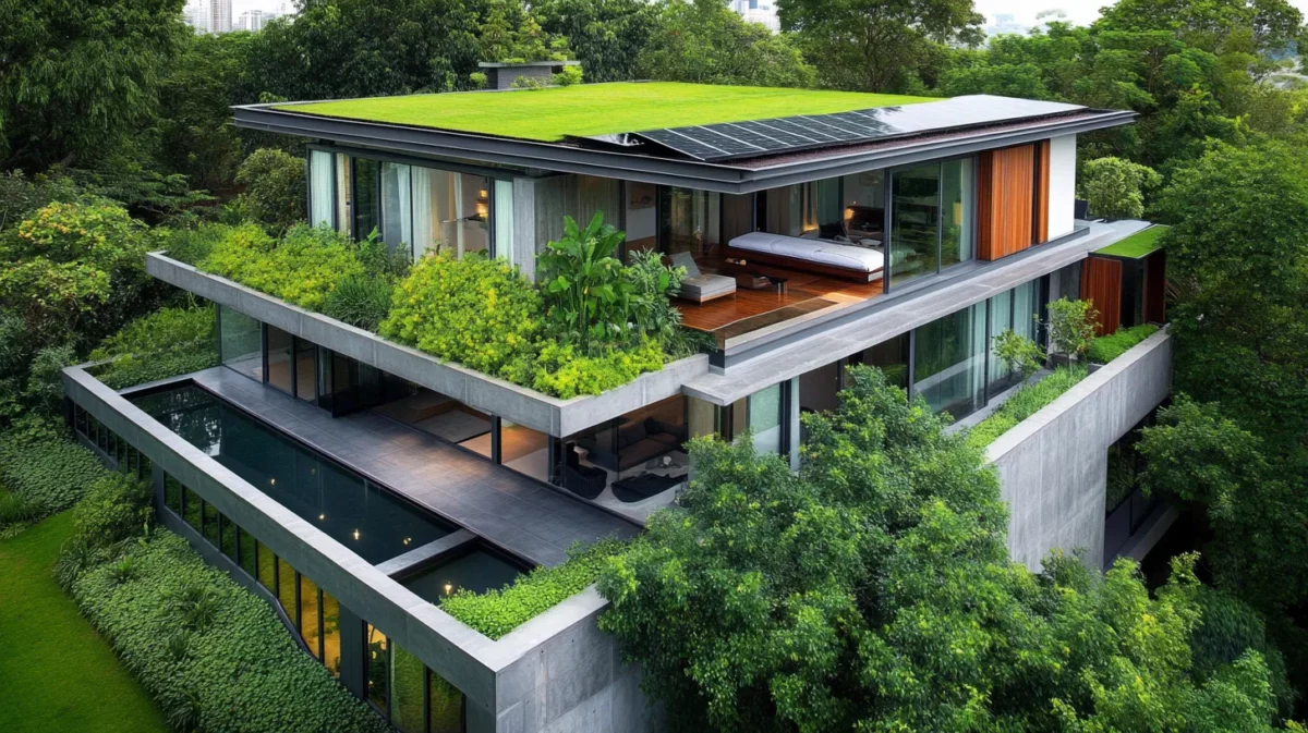 sustainable and luxurious three floor house design