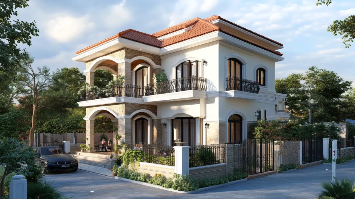 three floor mediterranean house design