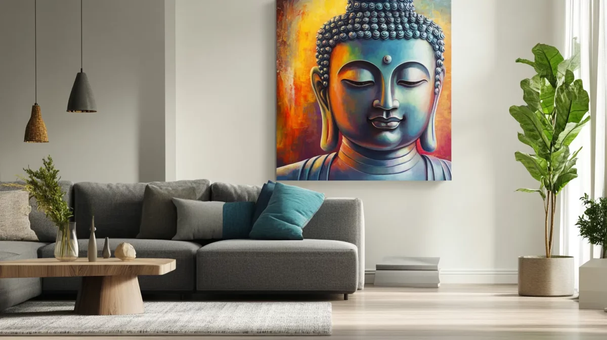 vastu good luck paintings for home including a buddha