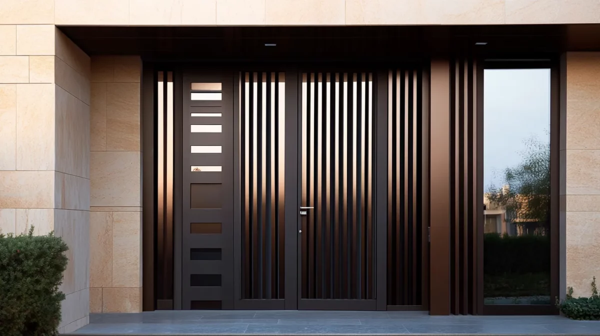 vertical bar main door grill design for flat