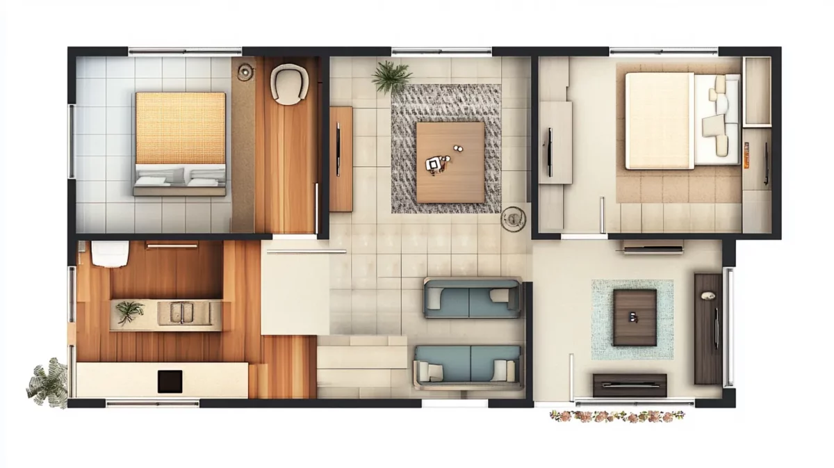 20x45 2 bhk house plan